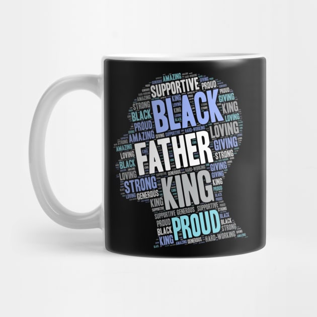 Black Man Father's Day Words in Afro by blackartmattersshop